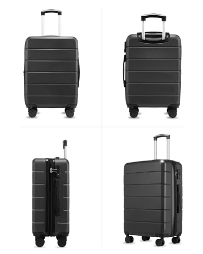 Image of YOETEY Carry On Luggage 22x14x9 Airline Approved, Expandable ABS Hardside Suitcase with Spinner Wheels & TSA Lock, Lightweight Travel Suitcase for Business (20 in, Blue)