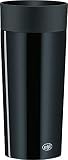 alfi Thermobecher isoMug Plus, Kaffeebecher to go Edelstahl schwarz 350ml, Isolierbecher mit Druckknopf, dicht, zerlegbarer Verschluss, 5627.233.035 spülmaschinenfest, 4 Stunden heiß, BPA Frei