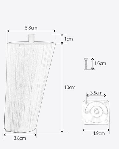 Patas de mesa de madera maciza inclinadas de 10 cm para renovar tus muebles de forma fácil 3