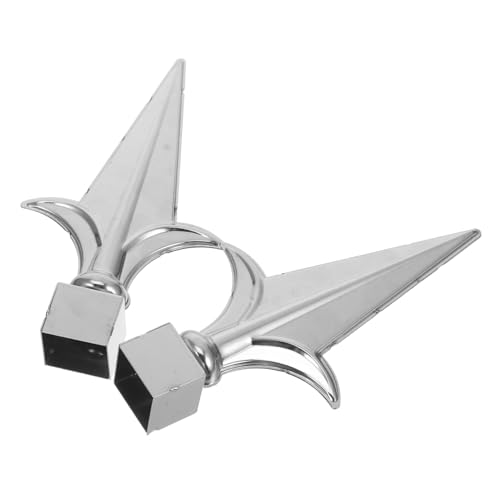 TOYANDONA 2pièces Mât De Drapeau pour Maison Extérieure Embouts De Clôture Décoratifs Métal Couronnes De Clôture Capuchons De Poteau