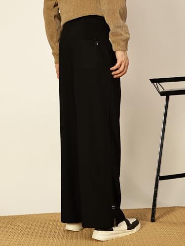 Image of Thomas Scott Men's | Solid | Boot Cut | Wide Leg | Breathable Fabric | Mid Rise | Loose Fit | Polyester Blend | Elasticated with Drawstring | Trouser | Pants