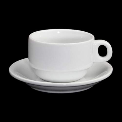 Holst Porzellan/Germany GSV 009 Juego de 24 Tazas apilable con platillo, blanco, 14.5 x 14.5 x 6.5 cm