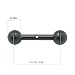 3"/7.6cm Double 1" Ball Arm for Connecting Strobe/Video Light to Underwater Housing