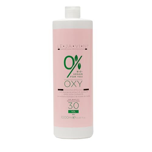 Lejavini 0 % Bio Vegan For You Oxy Oxidizing Emulsion, 30 Vol. 9 %, 1 l, 1000 ml, vegane Sauerstoffversorgung für Haarfärbemittel