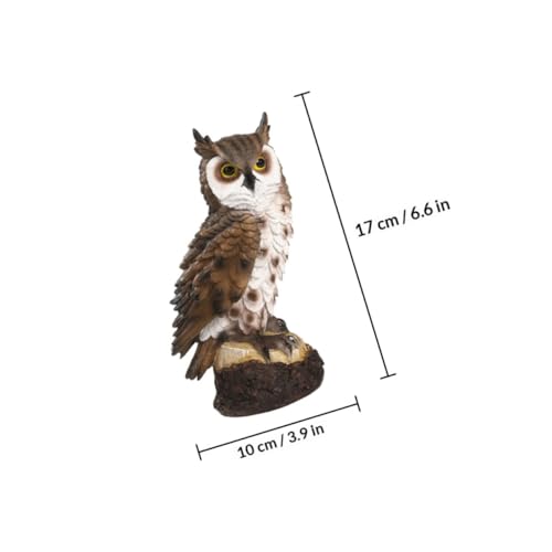 Hibou en résine marron pour dynamiser un jardin extérieur terne - 3