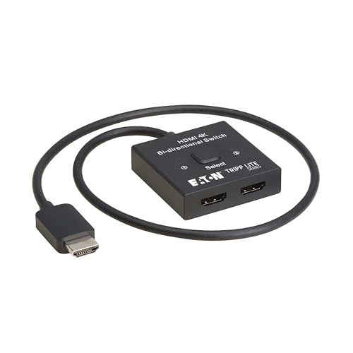 Interruptor HDMI pasivo Tripp Lite bidireccional, divisor 2 en 1 para evitar cambiar cables