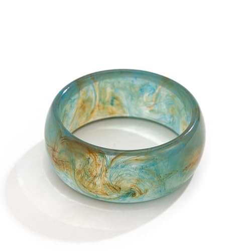 Exaggerated Colorful Irregular Geometric Acrylic Resin Bangle Bracelet Handmade Chunky Multicolor Round Square Acetate Wide Transparent Wristband Bracelet for Women Jewelry