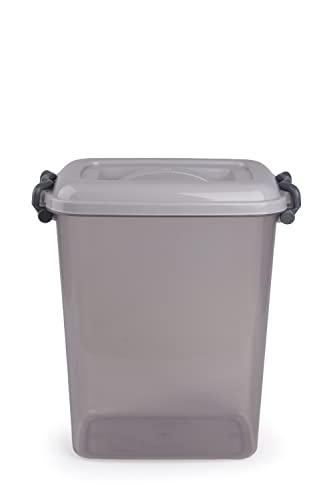Image of Regalo Plastic Storage Containers, 1 Piece, Storage Jar | Kitchen Organiser | Bpa Free | Stackable | Modular | Nestable (16.5Ltr Grey)