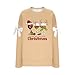 Women's Crewneck Santa Print Graphic Sweatshirt Long Sleeve Casual Loose Pullover 2025 Winter Christmas Blouse Tops