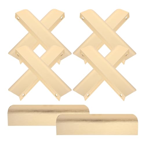 DECHOUS 10個 隠しデザインアルミ合金指掛け引き出し取っ手 金色 モダンスル キッチン クローゼット用収納扉ハンドル