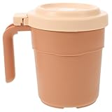 OUNONA Kaffeebecher mit Deckel für Wasser Tee und Milch Wiederverwendbarer Kunststoffbecher mit Griff für Zuhause und Büro Langlebig und Sicher