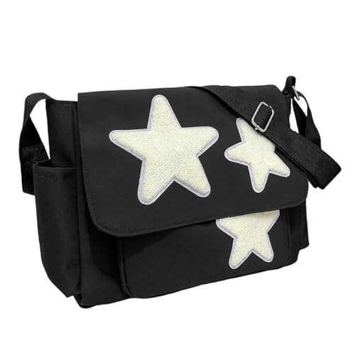 1PC Star Messenger Bag, Large Capacity Cute Star Purse with Multi-Pocket, Shoulder/Crossbody Messenger Bag with Adjustable Strap for Travel Work School..