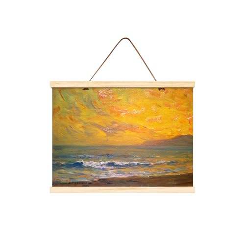 AMZHUAJIA Poster Frame, Magnetic Light Wood Frame Hanger for Photo Picutre Canvas Artwork Art Print Wall Hanging