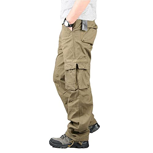 Men's Casual Cargo Pants?Muti-Pocket Relaxed Fit Tactical Pants Hiking Work Outdoor Plus Size Trousers