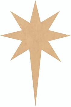 Star of Bethlehem Wood 6" Cutout, Christmas Nativity Scene Craft Shape 1/8" MDF