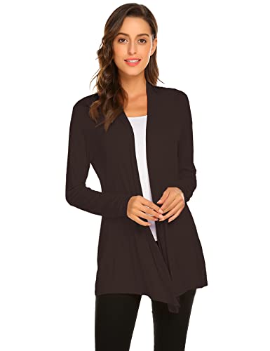 Image of Newchoice Womens Casual Lightweight Long Sleeve Cardigan Soft Drape Open Front Fall Dusters (S-3XL)