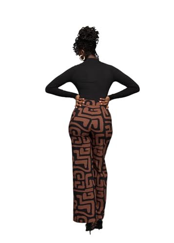 D'IYANU | Thema Women's African Print Wide Leg Stretch Pants2