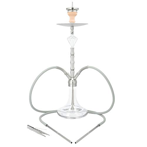 Smokezilla® MINYA 2S Shisha Set Anthrazit - 2 Schläuche + Anschluss & Mundstücke - Inklusive Shisha Zubehör Mit…