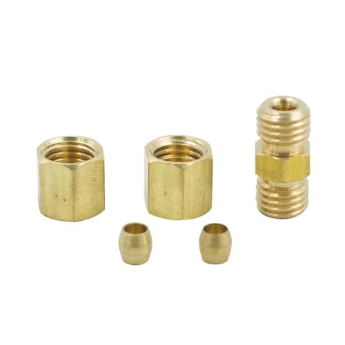 Legines Brass Compression Tube Fitting, Union, 5/16\" OD x 5/16\" OD, Pack of 2