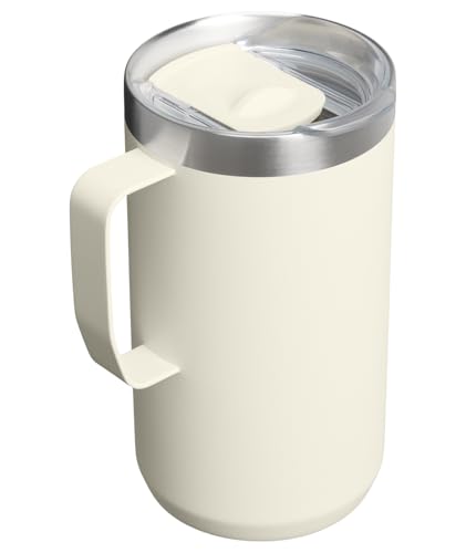Image of STANLEY Everyday Camp Mug 24oz | Drink Through Lid | Cup for Coffee, Tea and Drinks | Insulated Stainless Steel Coffee Mug | BPA-Free | Cream