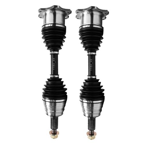 Image of Detroit Axle - 4WD Front 2pc CV Axles for 2001-2010 Chevrolet Silverado 2500HD 3500HD 2001-2006 Silverado 3500 1500HD 1999-2004 Silverado 2500 GMC Sierra Yukon Tahoe K1500 K2500 Suburban K3500