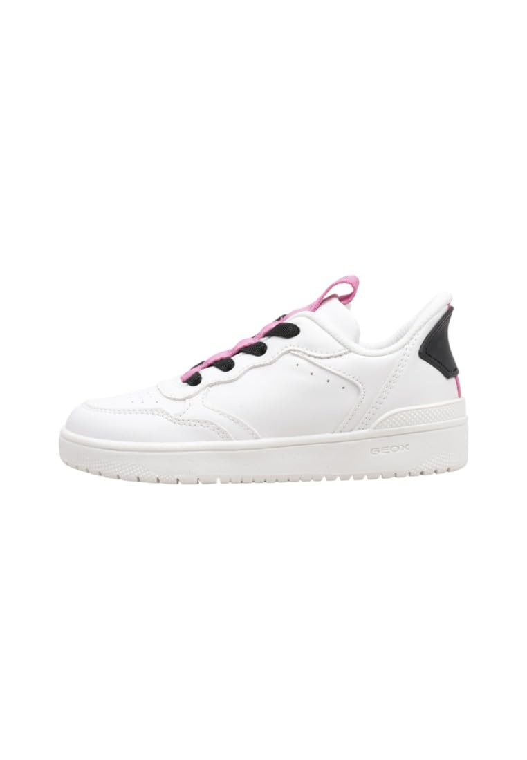 Geox Junior J Washiba Fast in Girl Sneakers, White/Fuchsia, 33 EU