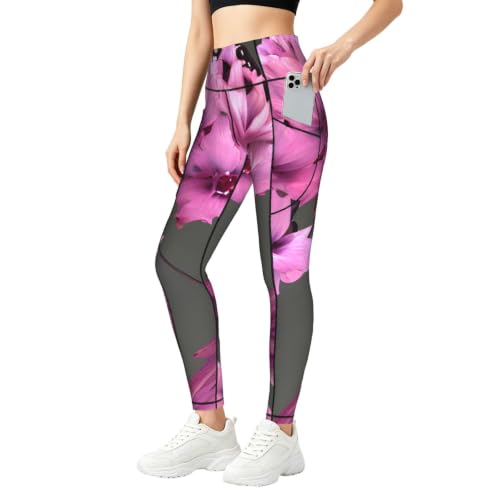 Conjuntos de entrenamiento mujer con leggings con estampado de mariposas y flores elásticos