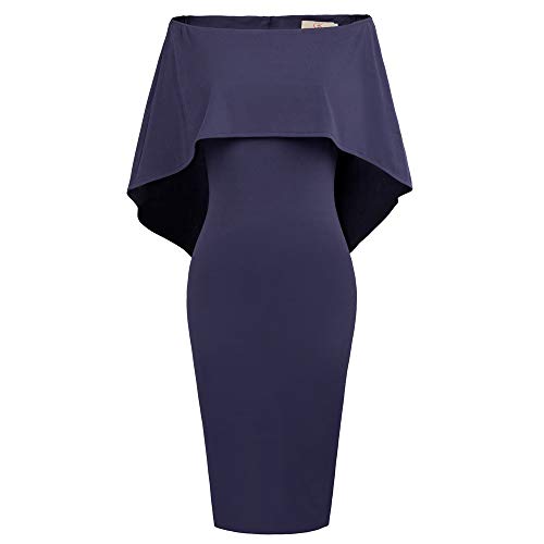 GRACE KARIN Sexy Donna Vistito Spalle Scoperte Decorato con Manica a Mantello Gonna Matita Bodycon L CLAF39-3