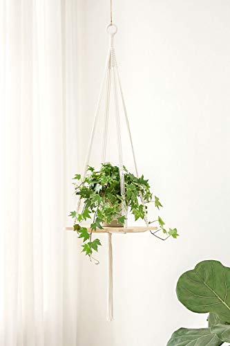 Mkono Macrame Plant Hangers Hanging Plant Shelf Indoor Wall Planter Decorative Flower Pot Holder Boho Home Decor, Set Of 4 #TOP1