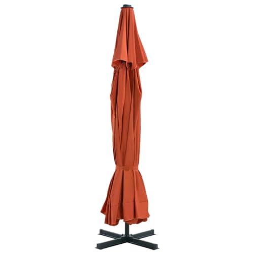 Parasol de jardin XL 500 cm en aluminium blanc pour grande terrasse - 2