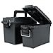 GUGULUZA Plastic Ammo Cans, 2-Pack Lockable Ammo Storage Containers, Waterproof Ammo Storage Boxes for Pistol, Rifle, Shotgun, Stackable Ammo Case Grey