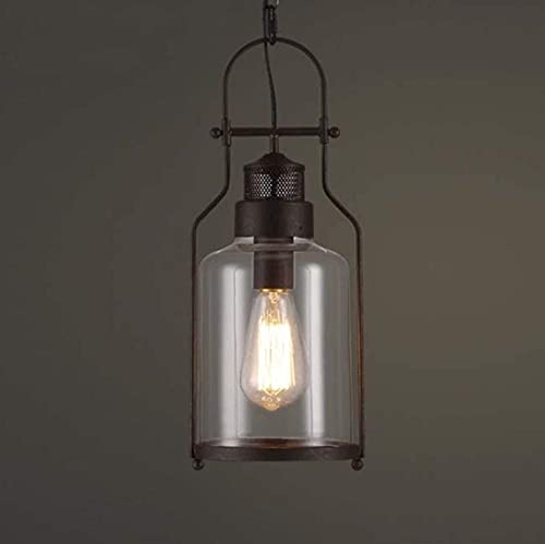 Chandelier industrial E27 con acabado rústico metal 3