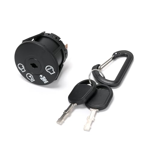 Ruimou Lawn Mower Lgnition Switch 532193350/193350 (4-Position,7Pin) with 2 Keys Compatible with Husqvarna,Craftsman,AYP,Ariens,Poulan