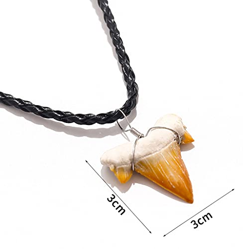 Shark Tooth Necklace For Boys, Fossil Shark Teeth Jewelry Surfer Necklace, Leather Cord Shark Necklace For Boys, Shark Teeth Necklace With Box, Cool Beach Necklaces For Men #TOP1
