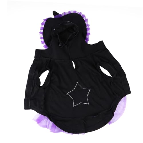 Disfraz de brujo para perros talla L morado