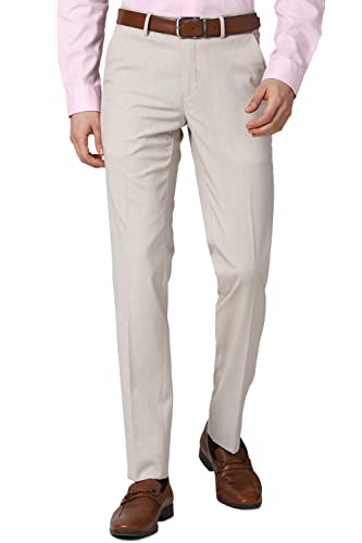Image of Peter England Men Slim Fit Polyester Blend Work Utility Pants