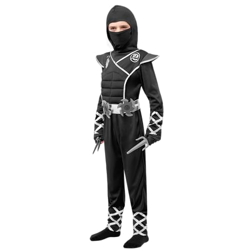 image for Spooktacular Creations Halloween Ninja Costume, Black Silver Ninja Out