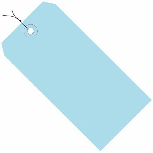 Partners Brand PG11093B Shipping Tags, Pre-Wired, 13 Pt., 8" x 4", Light Blue (Pack of 500)