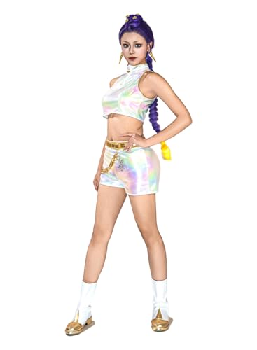 Costume Cosplay Rumi Tenue Blanche de Scène OSIAS en Tissu Laser