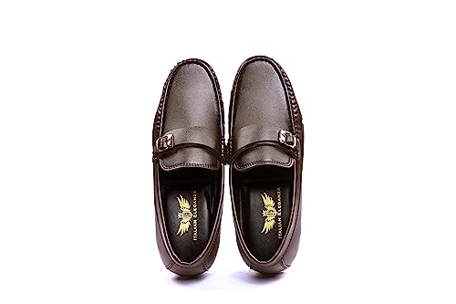 Image of IE-1011 Men's Classic Buckle Loafers - Available in Black, Brown & Tan Colors