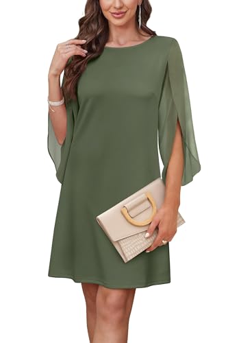 Image of RUMIA Womens Cocktail Dresses Flutter Sleeve Wedding Guest Dresses for Women 2026 Trendy