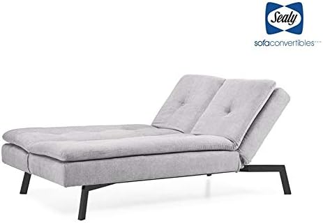 Sealy Savannah Transitional Convertible Chaise Sofa in Gray
