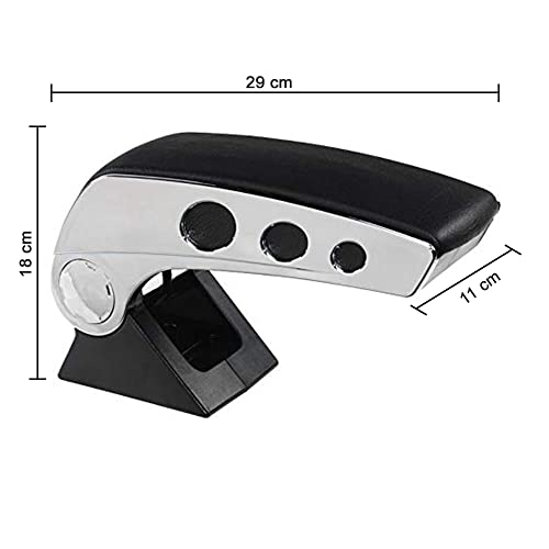 Image of Oshotto Dual Tone Car Armrest Console Black & Chrome Compatible with Maruti Suzuki Alto-800