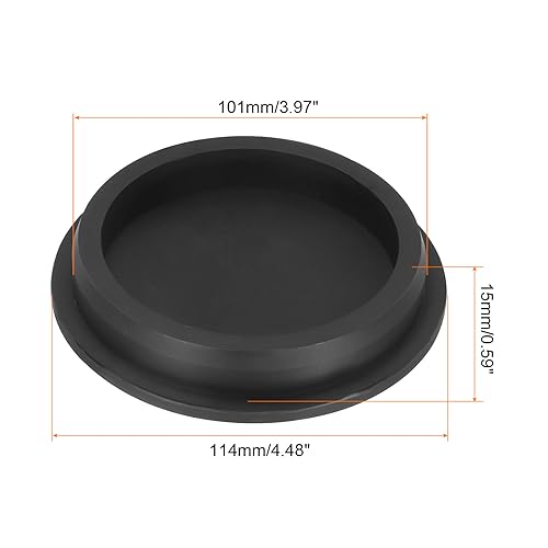 Image of uxcell High Temp Silicone Plug Mount Dia 101mm /3.97 inch T Shaped Rubber Stopper Hole Plugs for Powder Coating Plating Waterproof Plugs Sealing Plugs Black Pack of 1(OD 114mm)