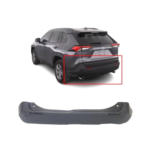 Image of FitParts Compatible with Toyota RAV4 2019-2023 Rear Bumper Cover | Primed, Without Parking Sensor Holes, Ready to Paint, OEM 521590R160, TO1100346