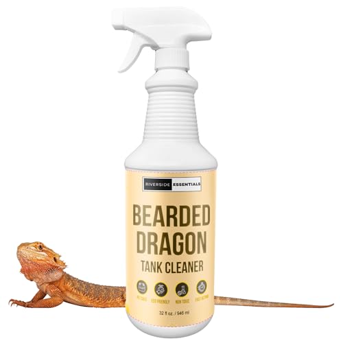 Bearded Dragon Tank Cleaner – 32oz No-Rinse Cage & Habitat Spray – Fast Odor Eliminator & Waste Remover – Pet Safe, Non-Toxic Formula – Easy Terrarium Cleaning – Made in USA