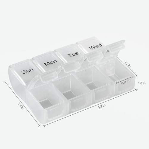 Image of 2 Packs Weekly Travel Pill Organizer Case for Purse with Removable 7 Day Box, Fashionable Pill Container for Medicine, Vitamin, Supplement