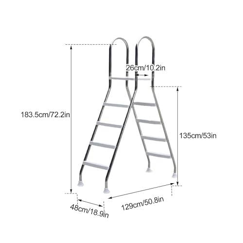 Escalera para piscina elevada acero inoxidable 4 peldaños miniatura 2