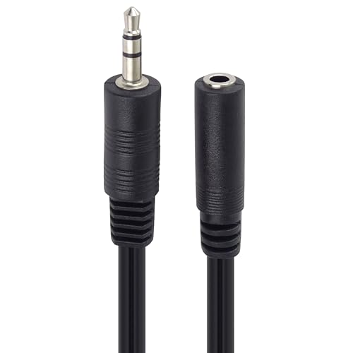 PremiumCord Câble d'Extension Jack 3.5mm, Jack 3.5mm, Mâle À Femelle, Câble d'Extension Audio pour Casque Aux, Blindé, Couleur Noir, Longueur 3m