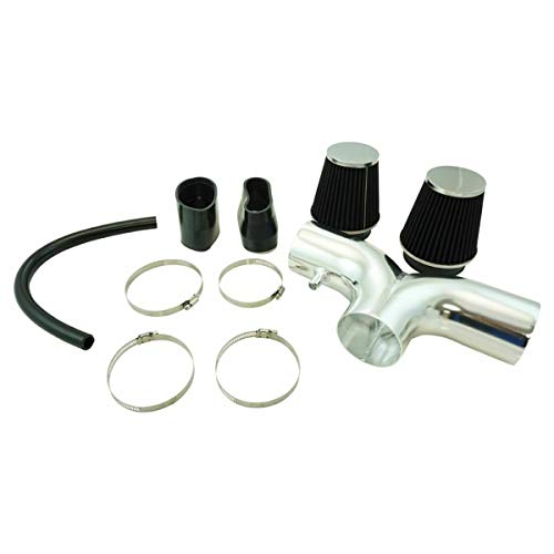 Performance Dual Snorkel Short Ram 3.5" Intake Kit Black Filter Compatible with Corvette 5.